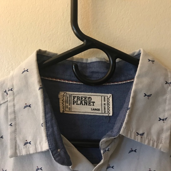 Free Planet Short Sleeve Collared Shirt - Picture 2 of 3
